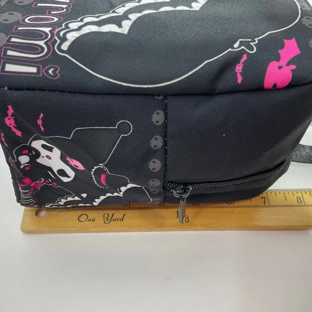 NWOT Kuromi Black Lunch Bag Zipper with Handles Hello Kitty Sanrio